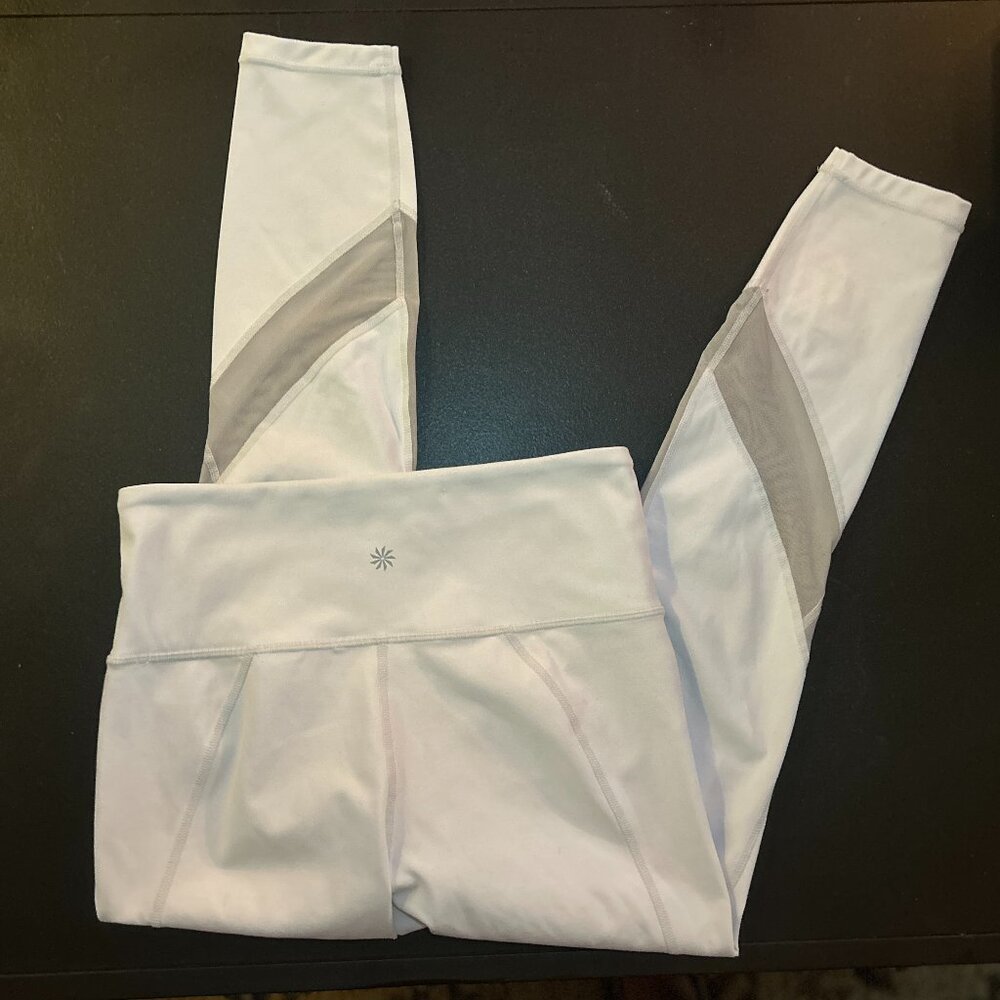 Athleta Women's Eclipse White 7/8 Workout Yoga & Pilates Leggings, Small